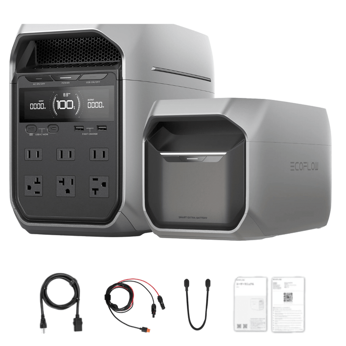 EcoFlow DELTA 3 Plus 1024Wh 1800W Solar Generator & Kits - Off