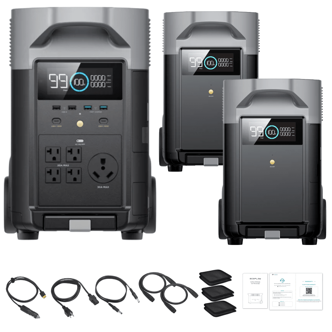 EcoFlow DELTA Pro + 2 × DELTA Pro Extra Battery - Off Grid Stores