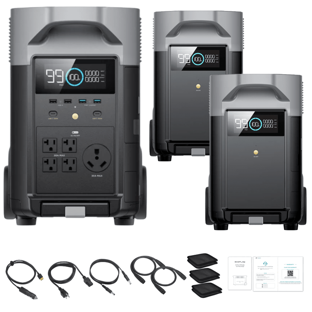 EcoFlow DELTA Pro + 2 × DELTA Pro Extra Battery - Off Grid Stores