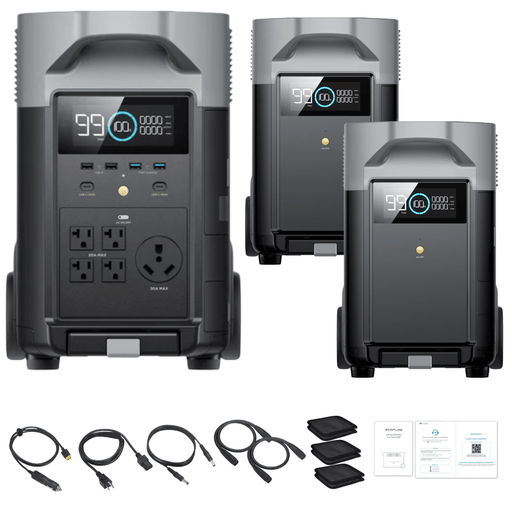 EcoFlow DELTA Pro + 2 × DELTA Pro Extra Battery - Off Grid Stores EcoFlow DELTA Pro + 2 × DELTA Pro Extra Battery - Off Grid Stores