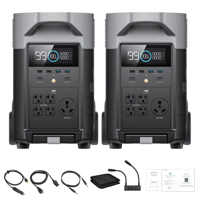 EcoFlow DELTA Pro *2 + Double Voltage Hub - Off Grid Stores EcoFlow DELTA Pro *2 + Double Voltage Hub - Off Grid Stores