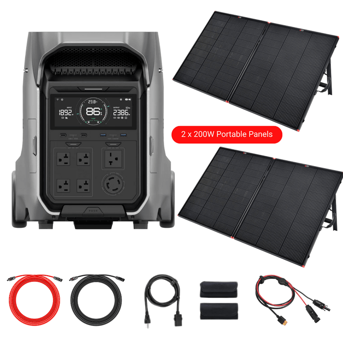 EcoFlow DELTA PRO 3 4096Wh 4000W Solar Generator + Choose Custom Solar Panel Bundle Option - Off Grid Stores