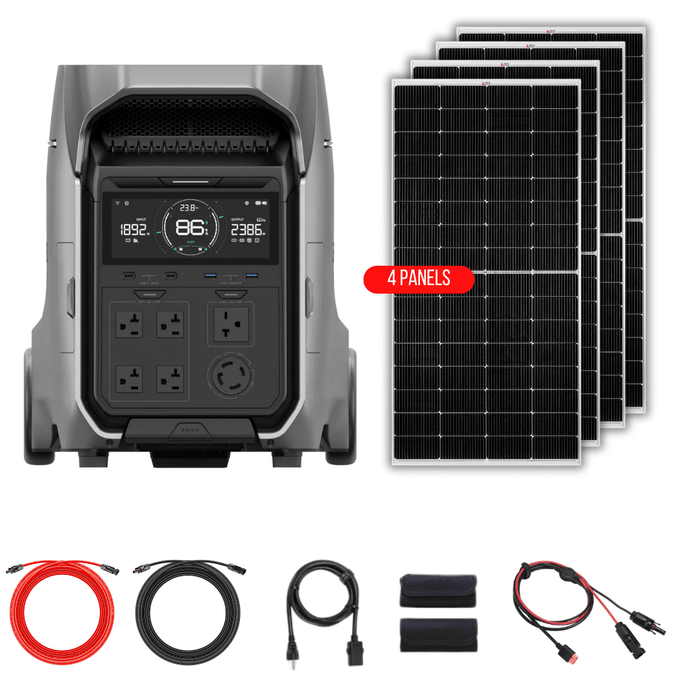 EcoFlow DELTA PRO 3 4096Wh 4000W Solar Generator + Choose Custom Solar Panel Bundle Option - Off Grid Stores