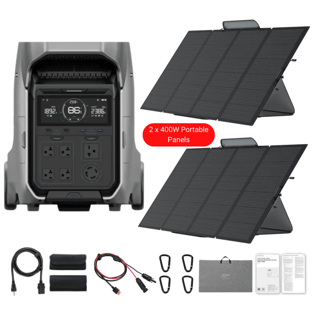 EcoFlow DELTA Pro 3 Solar Generator + 400W Portable Solar Panels - Off ...