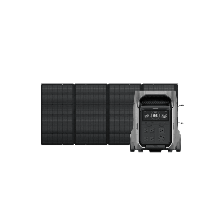 EcoFlow DELTA Pro 3 Solar Generator + 400W Portable Solar Panels - Off Grid Stores