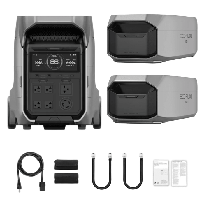 EcoFlow DELTA Pro 3 Solar Generator + DELTA Pro 3 Extra Batteries - Off Grid Stores