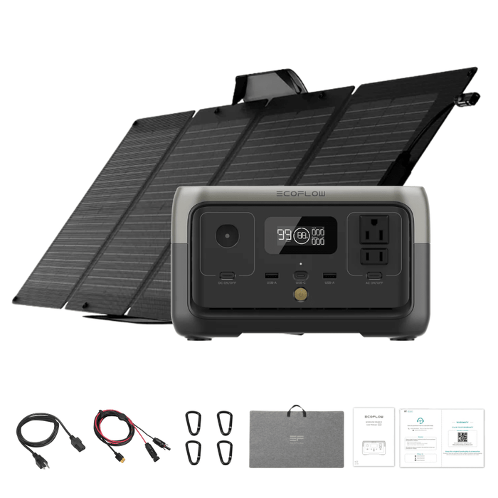 EcoFlow RIVER 2 + 110W Portable Solar Panel - Off Grid Stores