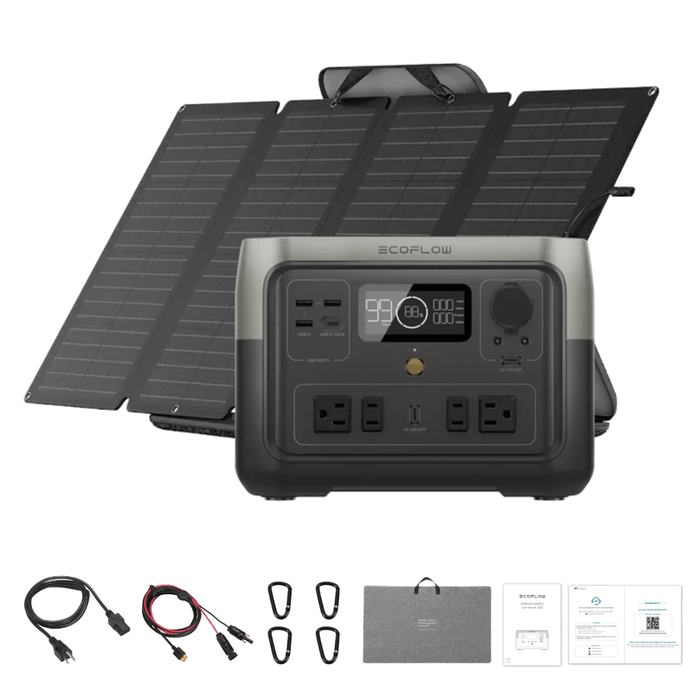EcoFlow RIVER 2 Max + 160W Portable Solar Panel - Off Grid Stores