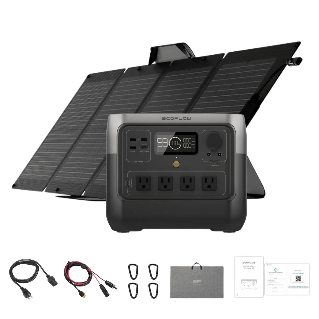 EcoFlow RIVER 2 Pro Solar Generator + 110W Portable Solar Panel EcoFlow RIVER 2 Pro Solar Generator + 110W Portable Solar Panel