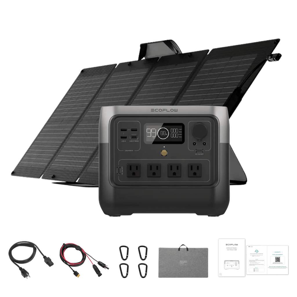 EcoFlow RIVER 2 Pro Solar Generator + 110W Portable Solar Panel