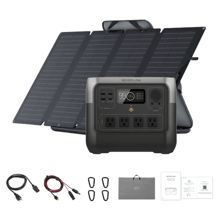 EcoFlow RIVER 2 Pro Solar Generator + 160W Portable Solar Panel - Off Grid Stores