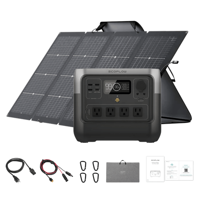 EcoFlow RIVER 2 Pro Solar Generator + 220W Bifacial Portable Solar