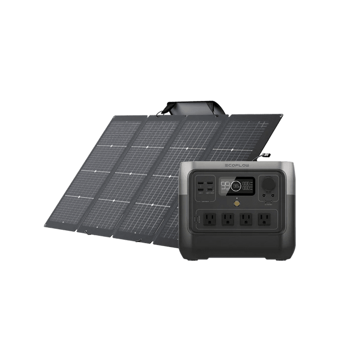 EcoFlow RIVER 2 Pro Solar Generator + 220W Bifacial Portable Solar Panel - Off Grid Stores
