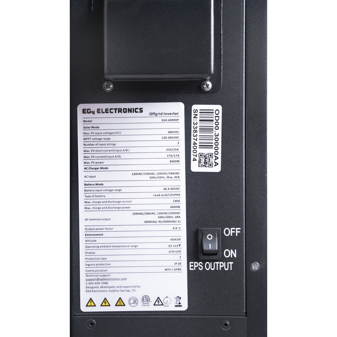 EG4 6000XP Off-Grid Inverter | 6000W Output | 8000W PV Input | 48V