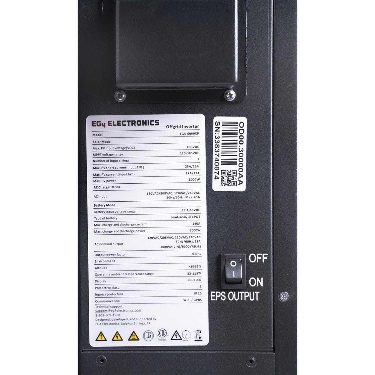 EG4 6000XP Off-Grid Inverter | 6000W Output | 8000W PV Input | 48V ...