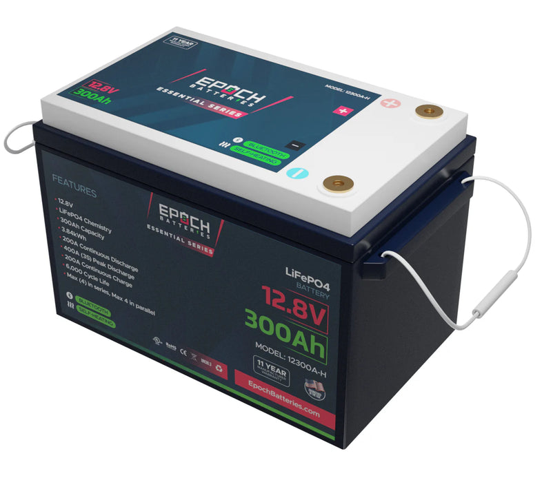 Epoch Batteries 12V 300Ah Heated & Bluetooth LiFePO4 Battery