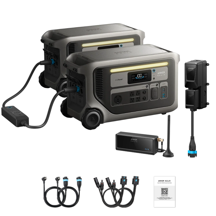 2 x Anker SOLIX F3000 Portable Power Stations Kit