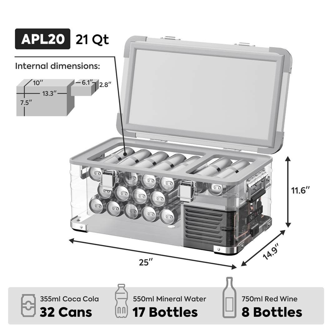 ICECO APL20 20L Light Duty Aluminum Freezer Single Zone - Off Grid