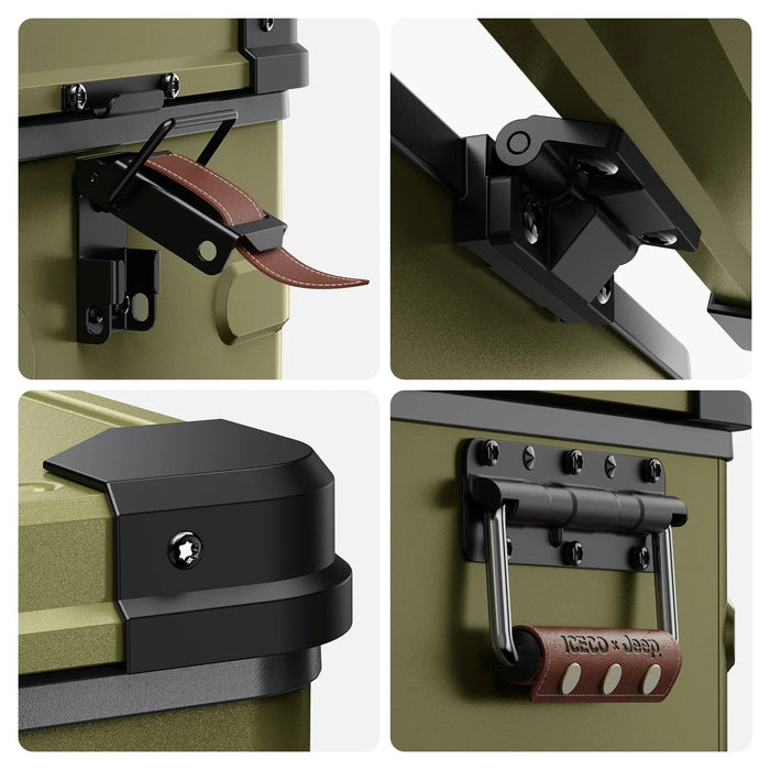 ICECO Jeep APL35 35L Ultralight Dual Zone Aluminum Freezer in Olive - Off Grid Stores