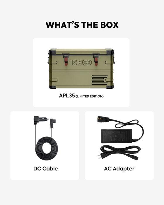 ICECO Jeep APL35 35L Ultralight Dual Zone Aluminum Freezer in Olive - Off Grid Stores