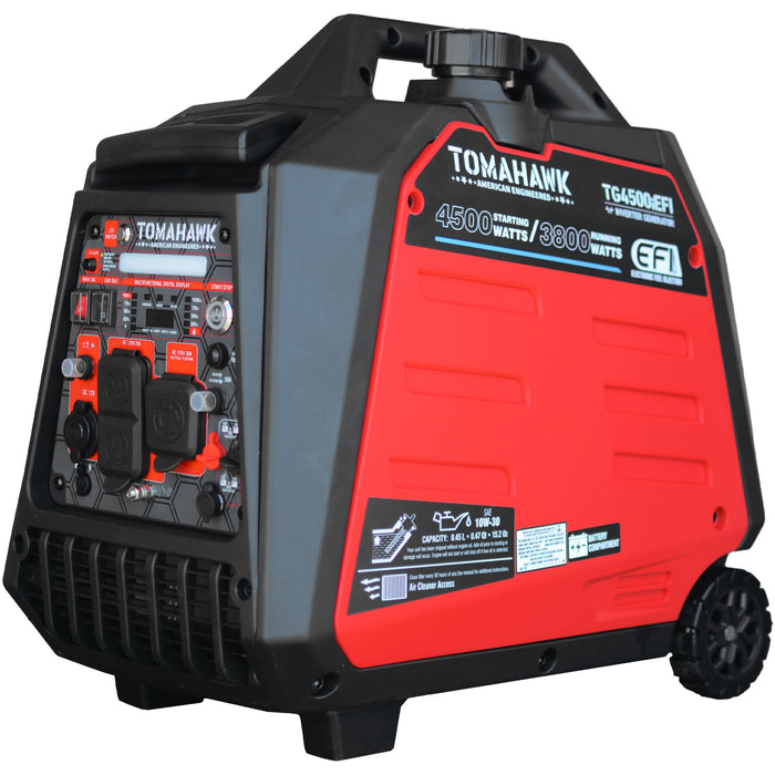Tomahawk Power 4500 Watt Inverter Generator Electronic Fuel Injection EFI Super Quiet Portable Gas Power Professional Use