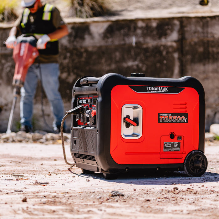 Tomahawk Power 5500 Watt Inverter Generator Super Quiet Portable Gas Power Professional Use