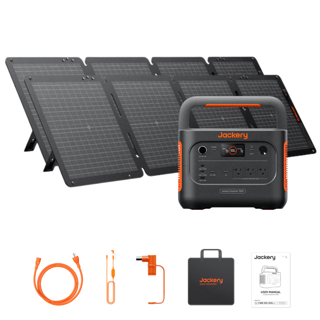 Jackery Explorer 1500 v2 Portable Power Station Explorer 1500 v2 + SolarSaga 100W Air x 2