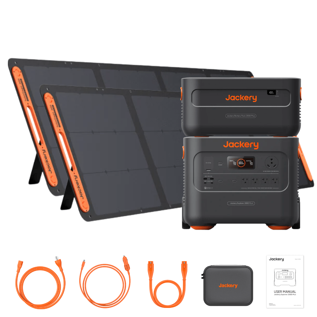 Jackery Explorer 2000 Plus Solar Generator Kit (4kWh) + 2 x SolarSaga ...
