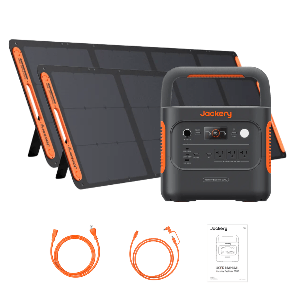 Jackery Explorer 2000 V2 Solar Generator + 2 x SolarSaga 200W