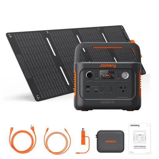 Jackery Explorer 240 V2 Solar Generator + SolarSaga 40W Solar Panel Kits - Off Grid Stores