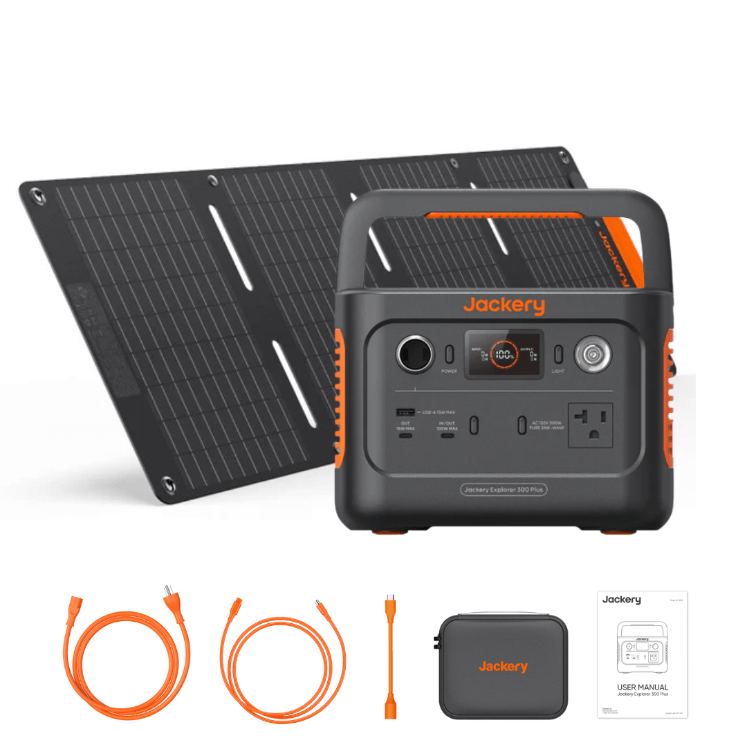 【新品】Jackery Solar Generator300 Plus 40W Jackery Explorer 300 Plus Solar Generator + SolarSaga 40W Portable