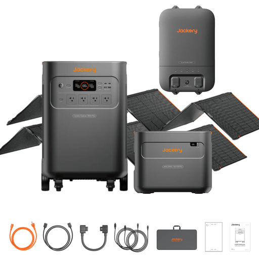 Jackery Explorer 5000 Plus (10kWh) Solar Generator + 2 x SolarSaga 500 X + Smart Transfer Switch - Off Grid Stores