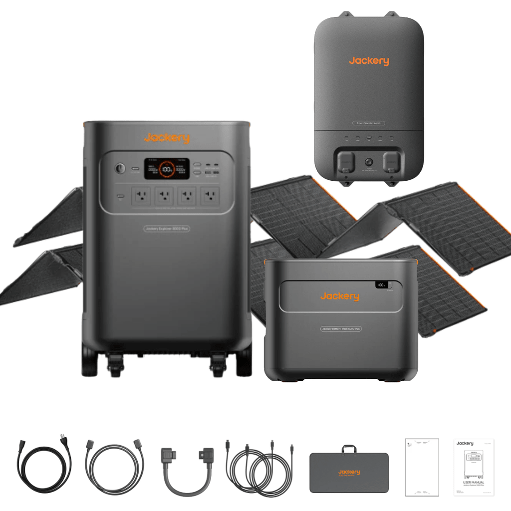 Jackery Explorer 5000 Plus (10kWh) Solar Generator + 2 x SolarSaga