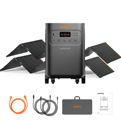 Jackery Explorer 5000 Plus Solar Generator + 2 x SolarSaga 500 X - Off Grid Stores