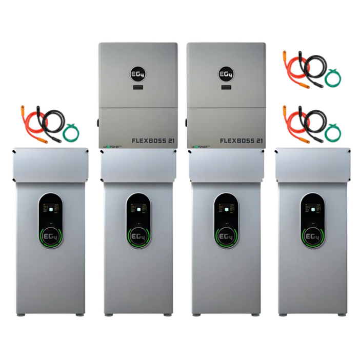 EG4 48V WallMount Indoor LiFePO4 Battery (14.3kWh-57.3kWh) + FlexBoss21 16kW (21kPV) Hybrid Inverter