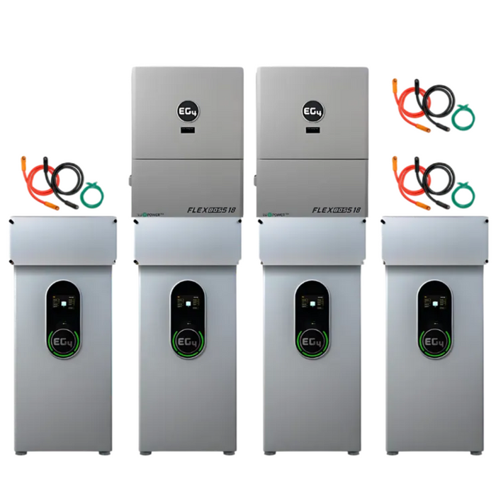 EG4 48V WallMount Indoor LiFePO4 Battery (14.3kWh-57.3kWh) + FlexBoss18 13kW 48V Split Phase AC Hybrid Inverter