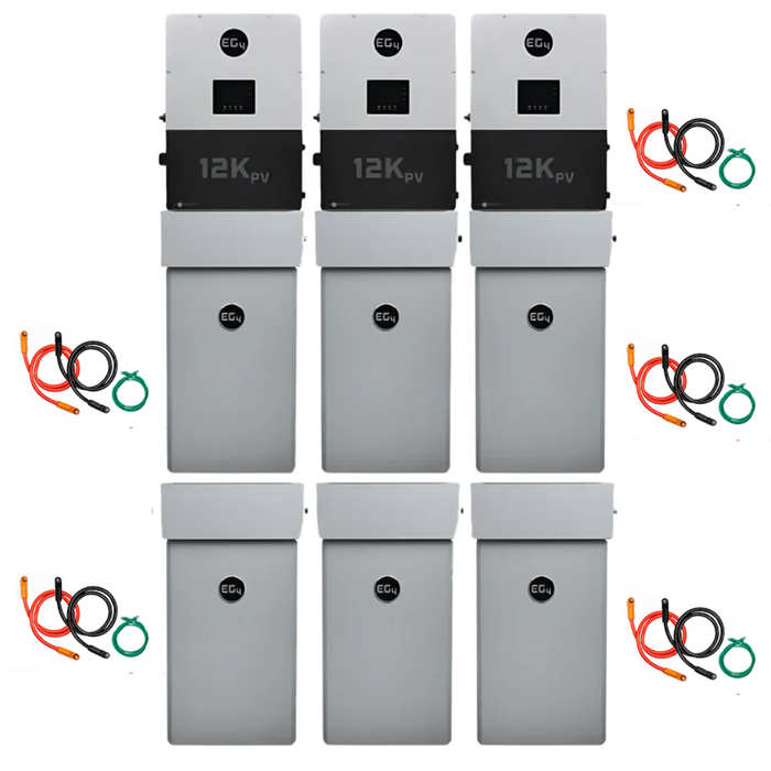 EG4 48V PowerPro LiFePO4 Battery (14.3kWh-85.8kWh) + 12kPV 8000W 48V Split Phase Hybrid Inverter