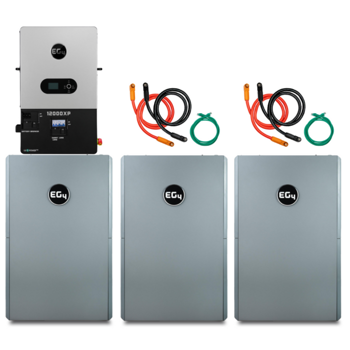 EG4 48V PowerPro LiFePO4 Battery (28.6kWh-43kWh) + 1200XP 12,000W 48V Split Phase Off-Grid Inverter
