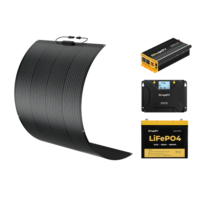 BougeRV 12V 200 Watt Flexible Solar System Kit