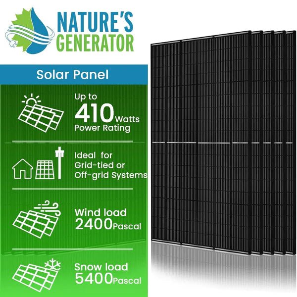 Natures Generator 10 x 410 Watt Monocrystalline Solar Panel - Off Grid Stores
