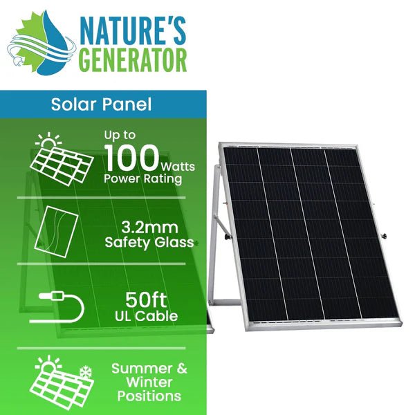 Natures Generator 2 x 100W Monocrystalline Power Panel - Off Grid Stores