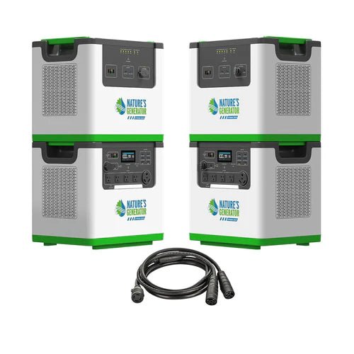 Natures Generator 2 x Lithium 3600 With Power Pods + Combiner (7.2kW/12.2kWh) - Off Grid Stores