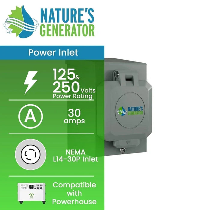 Natures Generator 30A Power Inlet Box + 10ft Power Cord