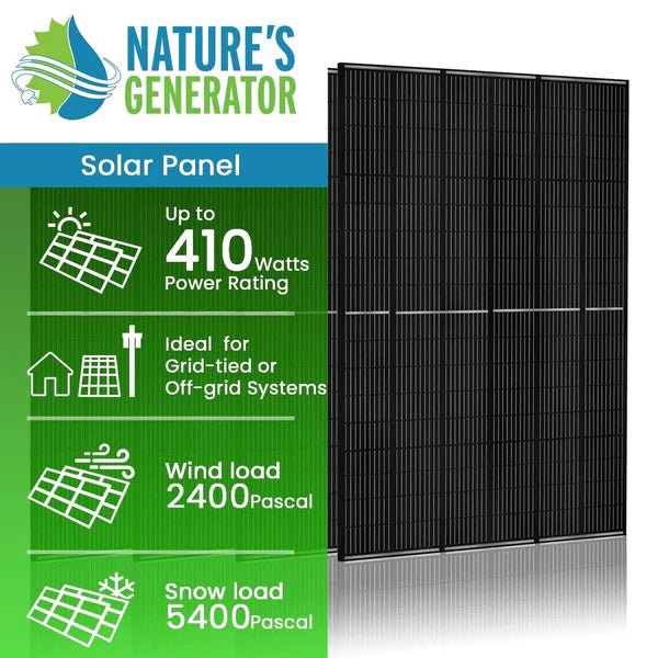 Natures Generator 4 x 410 Watt Monocrystalline Solar Panel - Off Grid Stores