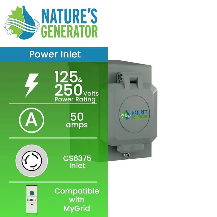 Natures Generator 50A Power Inlet Box - Off Grid Stores