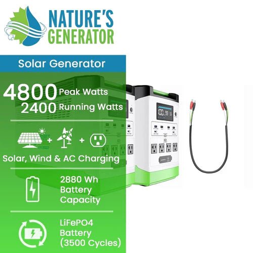 Natures Generator Lithium 1800 Combo - Off Grid Stores
