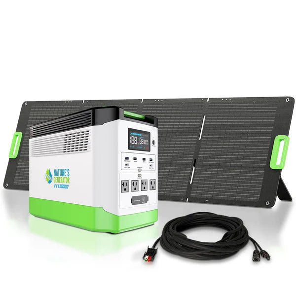Natures Generator Lithium 1800 Solar Generator + 200W Folding Solar Panel - Off Grid Stores