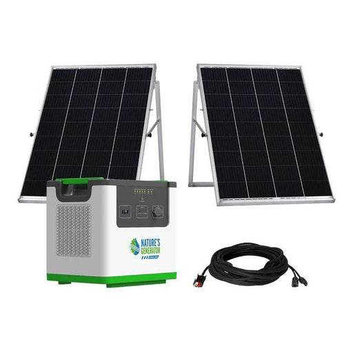 Natures Generator Lithium 3600 Pod With 2 x 100W Monocrystalline Solar Panels - Off Grid Stores