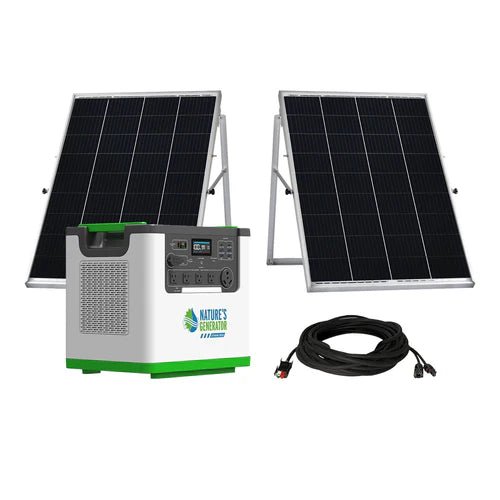Natures Generator Lithium 3600 Solar Generator With 2 x 100W Monocrystalline Solar Panel - Off Grid Stores