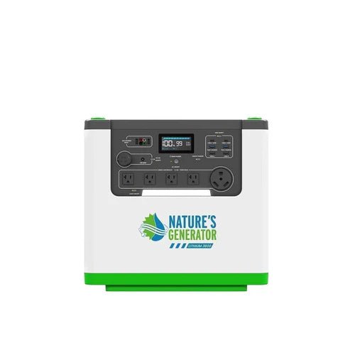 Natures Generator Lithium 3600 Solar Generator With 2 x 100W Monocrystalline Solar Panel - Off Grid Stores